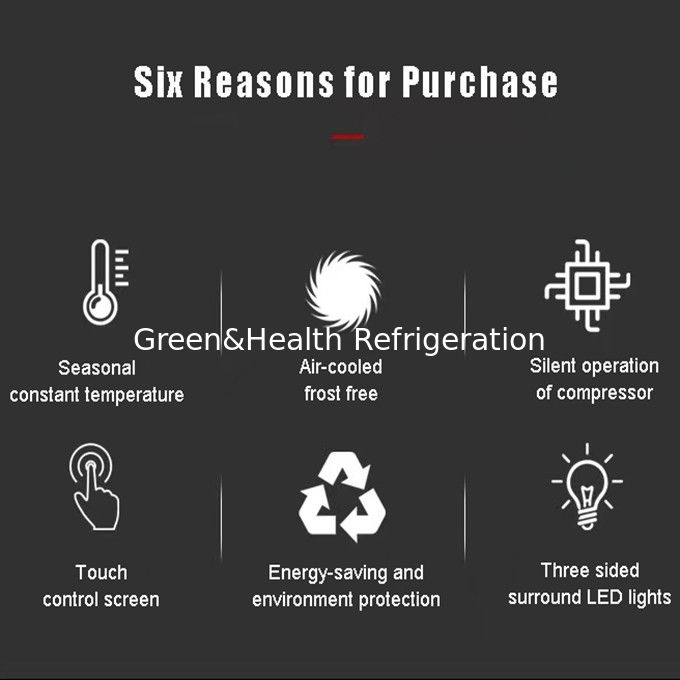 Sertifikat ETL 360 ° pendingin udara kulkas anggur dengan sistem defrost otomatis 418L 220V 50HZ