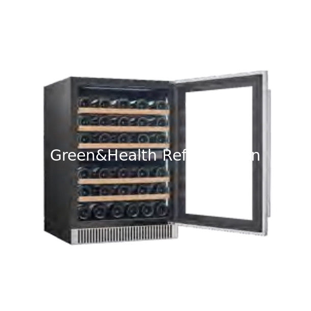 Sertifikat ETL Menghemat ruang Zona ganda Pendinginan kulkas stainless steel untuk penyimpanan bir anggur