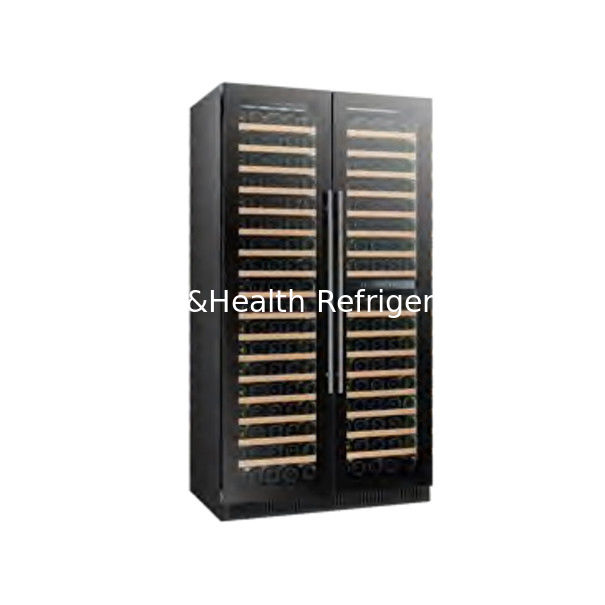 Sertifikat ETL 110V/60Hz Pintu Kaca Ganda Kabinet Wine Cooler Dengan R600 Refrigerant