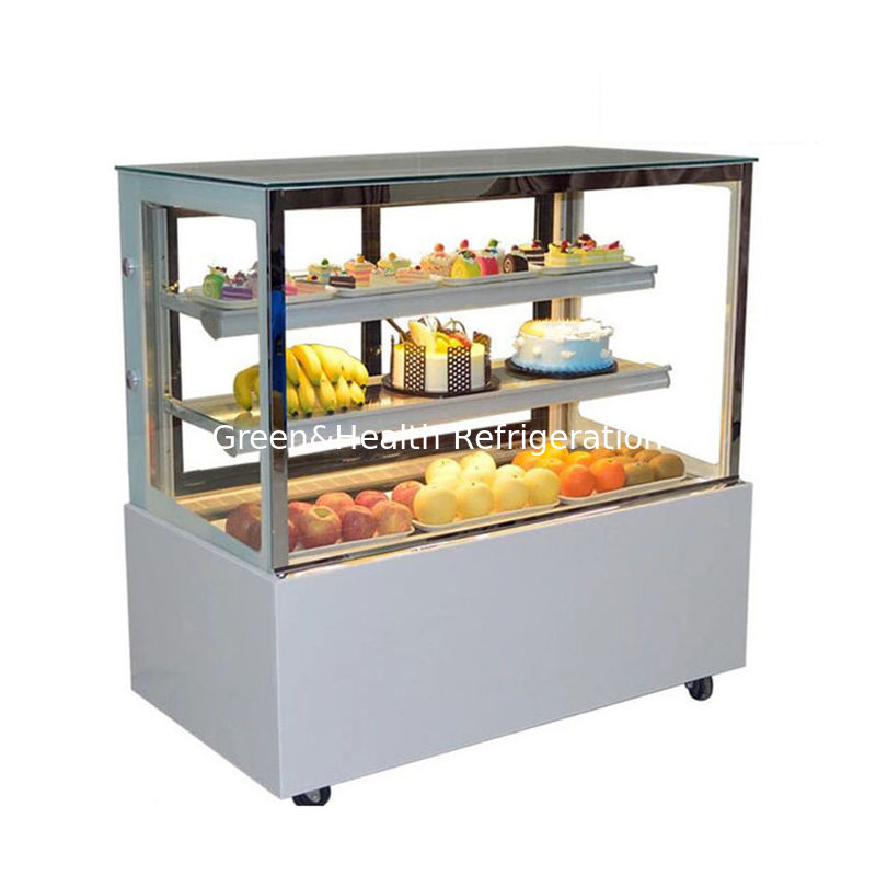 LED Lampu Lemari Roti Cake Display Chiller Dengan Roda Mudah Bergerak