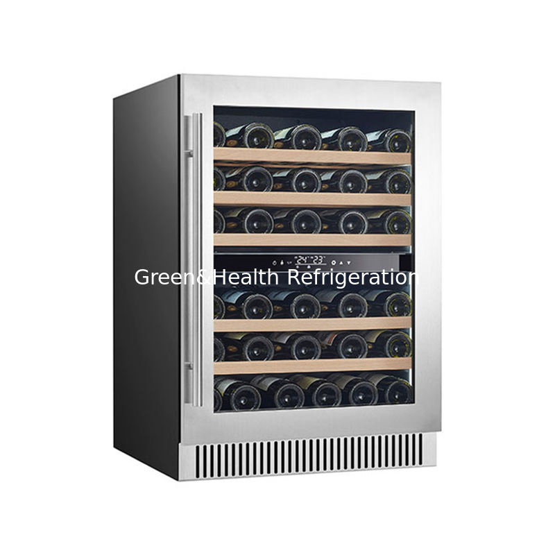Sertifikat ETL LD-60D R600a 150L Double Zone Wine Display Fridge Untuk penyimpanan anggur