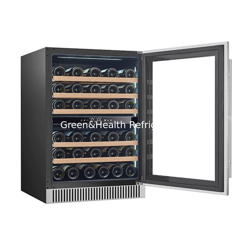 Sertifikat ETL LD-60D R600a 150L Double Zone Wine Display Fridge Untuk penyimpanan anggur