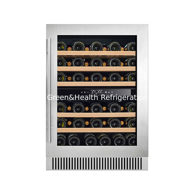 Sertifikat ETL LD-60D R600a 150L Double Zone Wine Display Fridge Untuk penyimpanan anggur