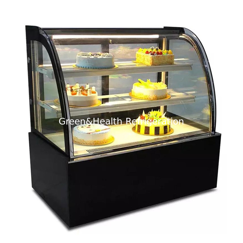 1.2m sampai 2m Cake Display Kaca Freezer Showcase Bakery Untuk toko roti
