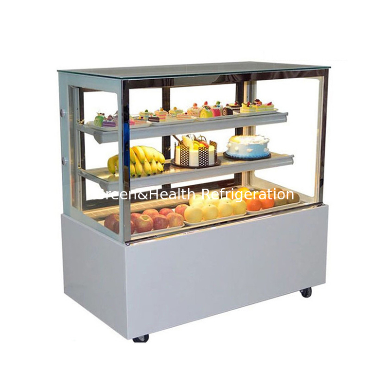 1.2m sampai 2m Cake Display Kaca Freezer Showcase Bakery Untuk toko roti