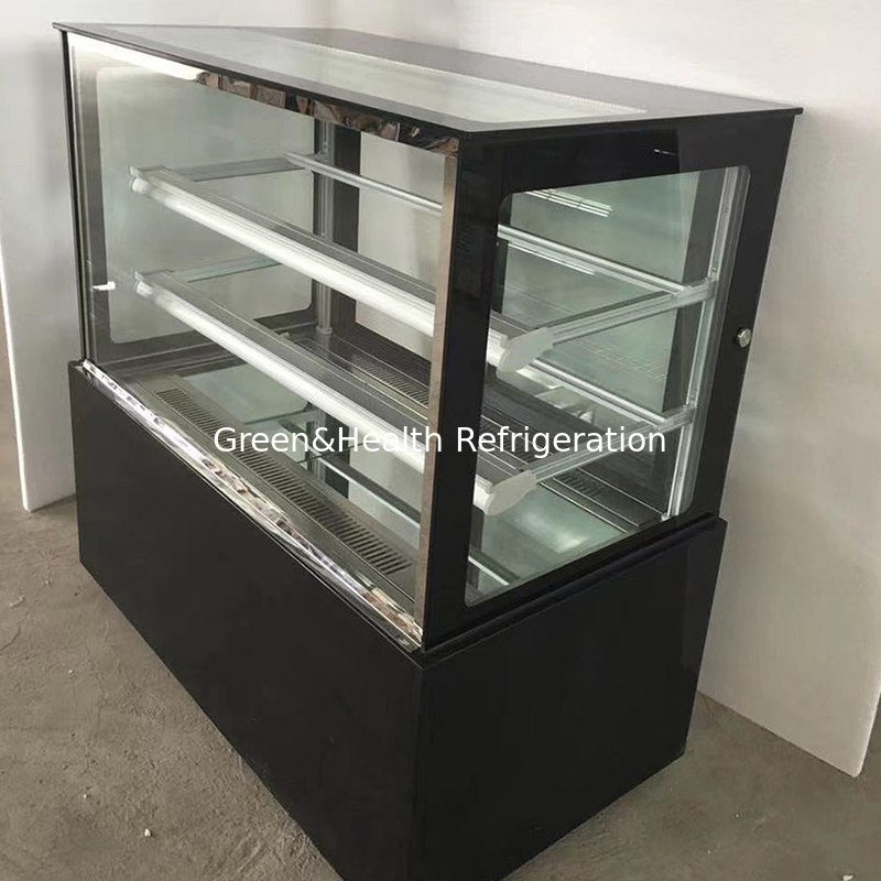 1.2m sampai 2m Cake Display Kaca Freezer Showcase Bakery Untuk toko roti