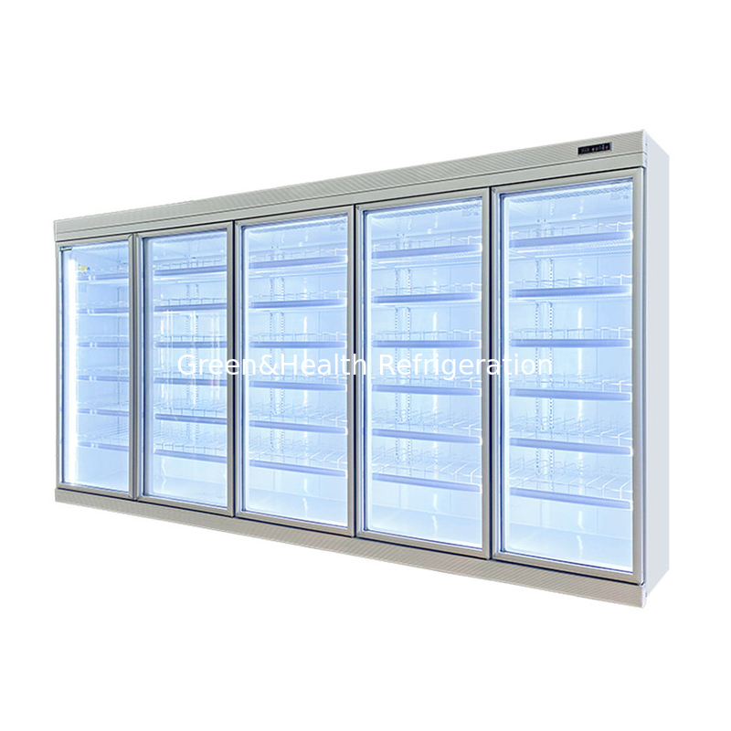 Warna Putih 3 4 5 Pintu Supermarket Freezer Display Showcase Makanan Beku