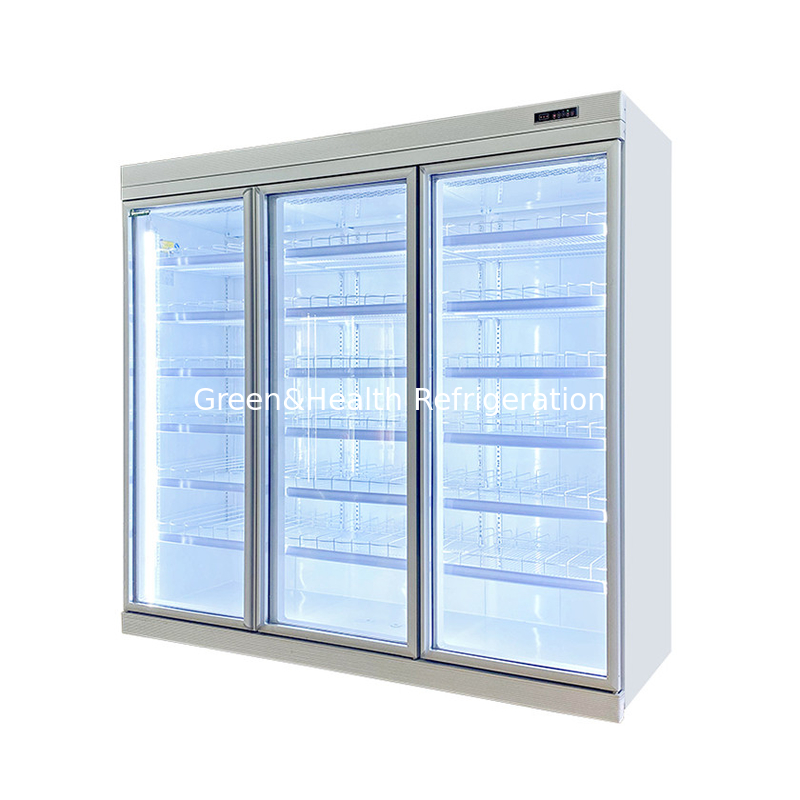 Warna Putih 3 4 5 Pintu Supermarket Freezer Display Showcase Makanan Beku