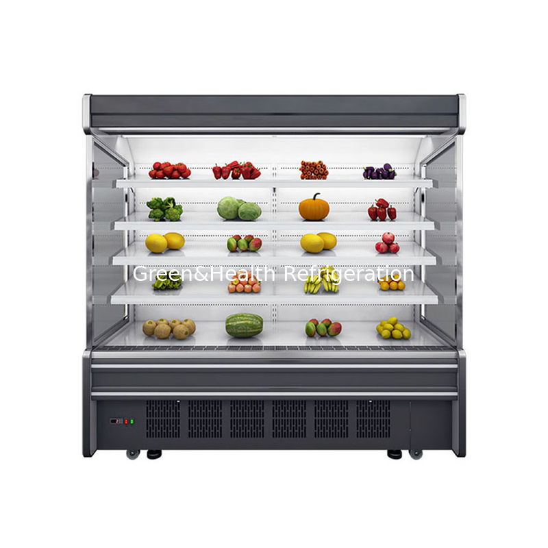 Komersial Multideck Open Chiller dengan 4 Rak 5 Display Spaces LED Lighting dan R22 Refrigerant