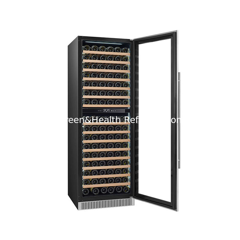 Sertifikat ETL 185 Botol Wine Display Cooler Zona Ganda Pintu Kaca Listrik Model LD-185D