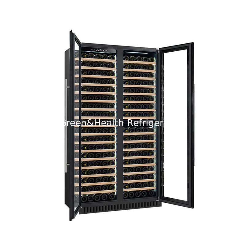 Sertifikat ETL 185 Botol Wine Display Cooler Zona Ganda Pintu Kaca Listrik Model LD-185D