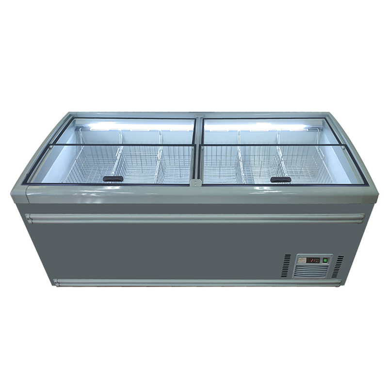 Presentasi Produk Supermarket Deep Chest Combination Open Top Island Freezer