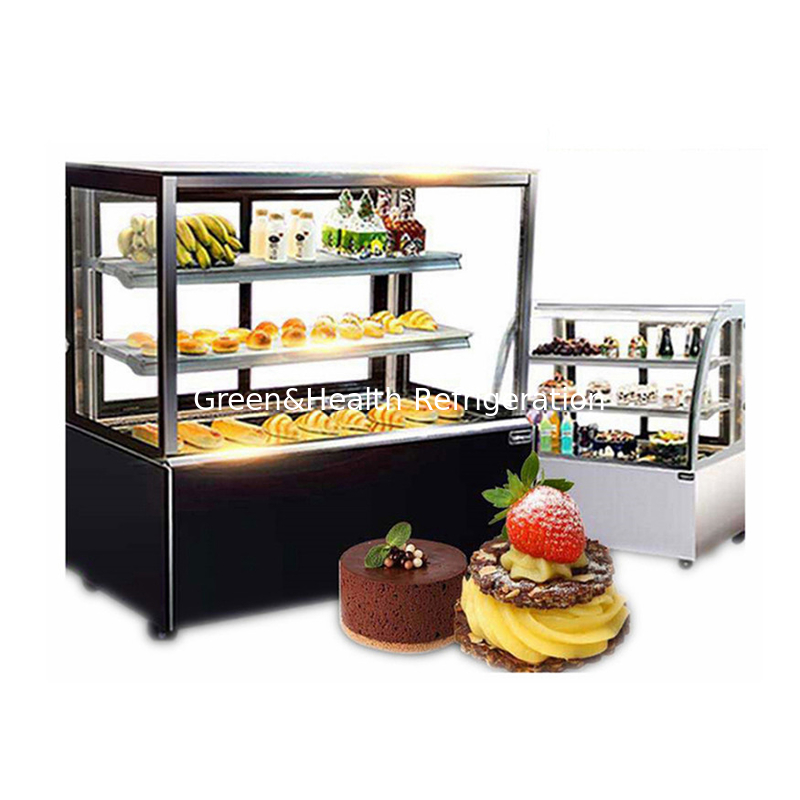 Marmer Base 2 Lapisan Dek Cake Tampilan Freezer untuk ular sushi pastri Tampilan