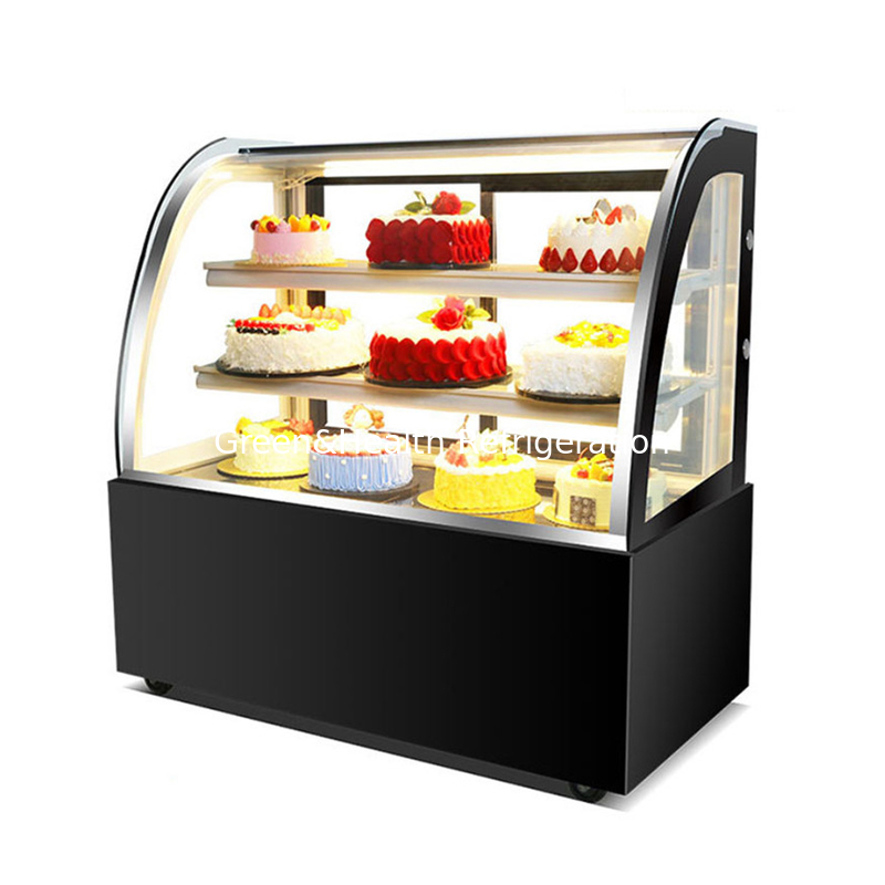 Marmer Base 2 Lapisan Dek Cake Tampilan Freezer untuk ular sushi pastri Tampilan