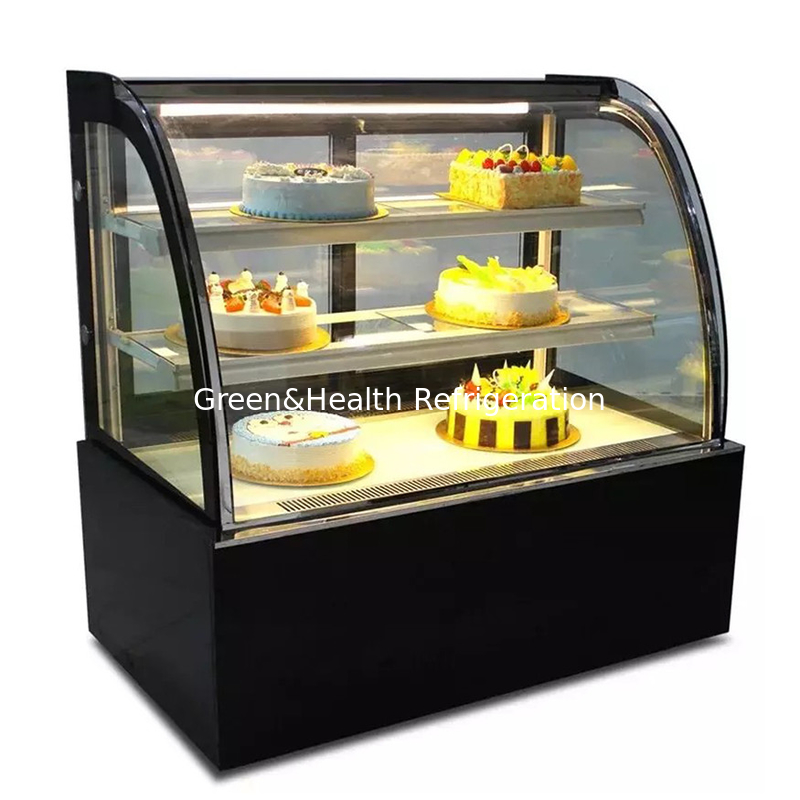 Marmer Base 2 Lapisan Dek Cake Tampilan Freezer untuk ular sushi pastri Tampilan