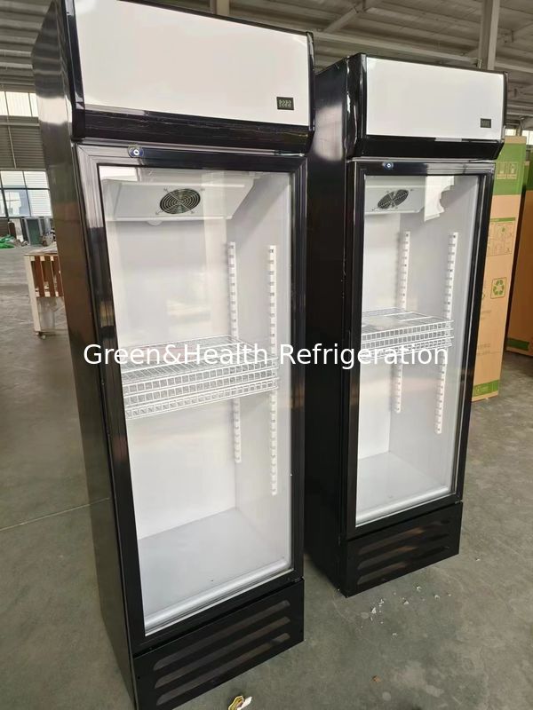 Single Door Supermarket Glass Beverage Chiller Cooler Dengan Pendingin Udara Langsung