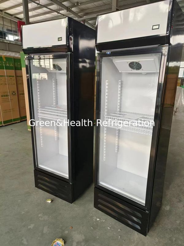 Single Door Supermarket Glass Beverage Chiller Cooler Dengan Pendingin Udara Langsung