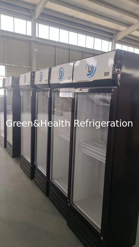 Single Door Supermarket Glass Beverage Chiller Cooler Dengan Pendingin Udara Langsung