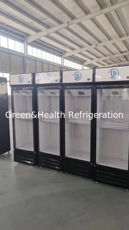 Single Door Supermarket Glass Beverage Chiller Cooler Dengan Pendingin Udara Langsung