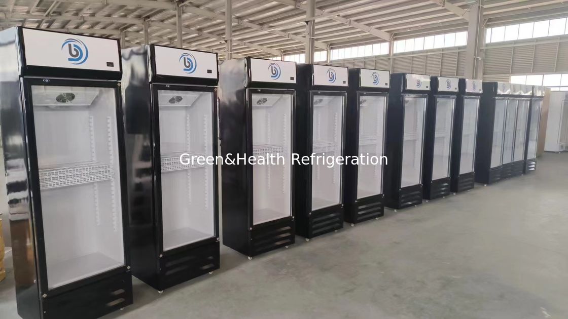 Single Door Supermarket Glass Beverage Chiller Cooler Dengan Pendingin Udara Langsung