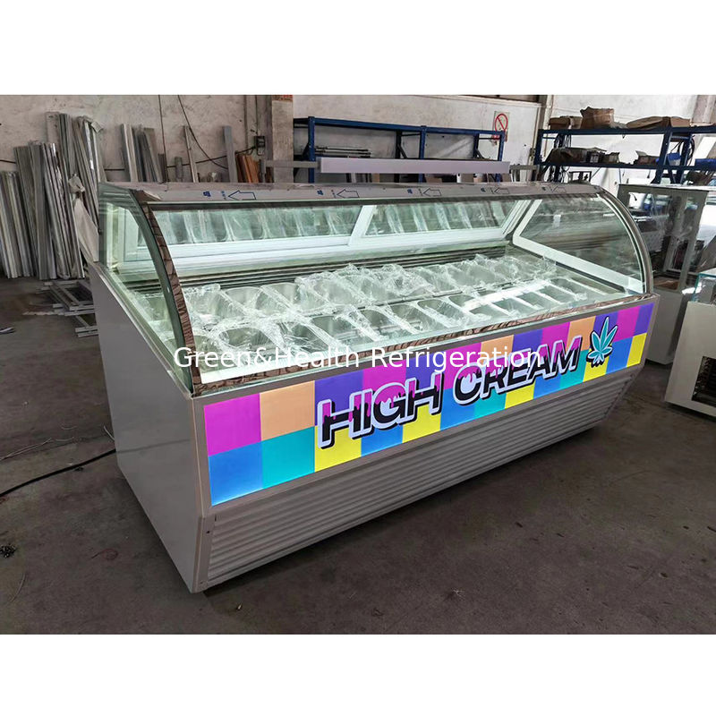Countertop Gelato Display Freezer dengan Danfoss Compressor Glass Anti-fog dan pendingin udara dinamis