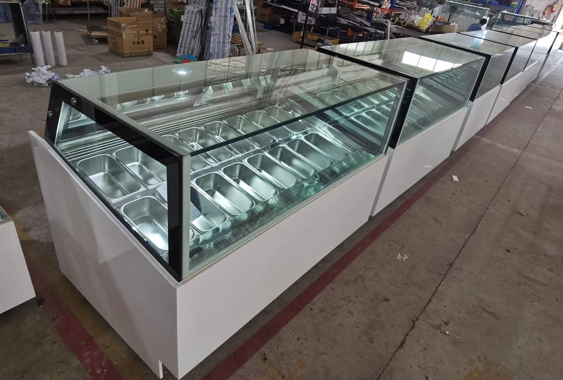 Ultra Low Temperature Ice Cream Display Freezer dengan Customized Light Box atau Marble Base