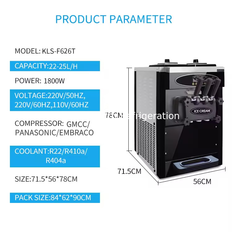 3 rasa lantai berdiri 304 stainless steel es krim membuat mesin dengan casters