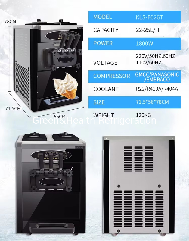 3 rasa lantai berdiri 304 stainless steel es krim membuat mesin dengan casters