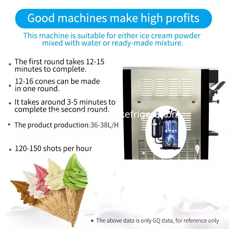 3 rasa lantai berdiri 304 stainless steel es krim membuat mesin dengan casters