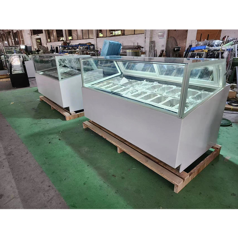 Ultra Low Temperature Ice Cream Display Freezer dengan Customized Light Box atau Marble Base