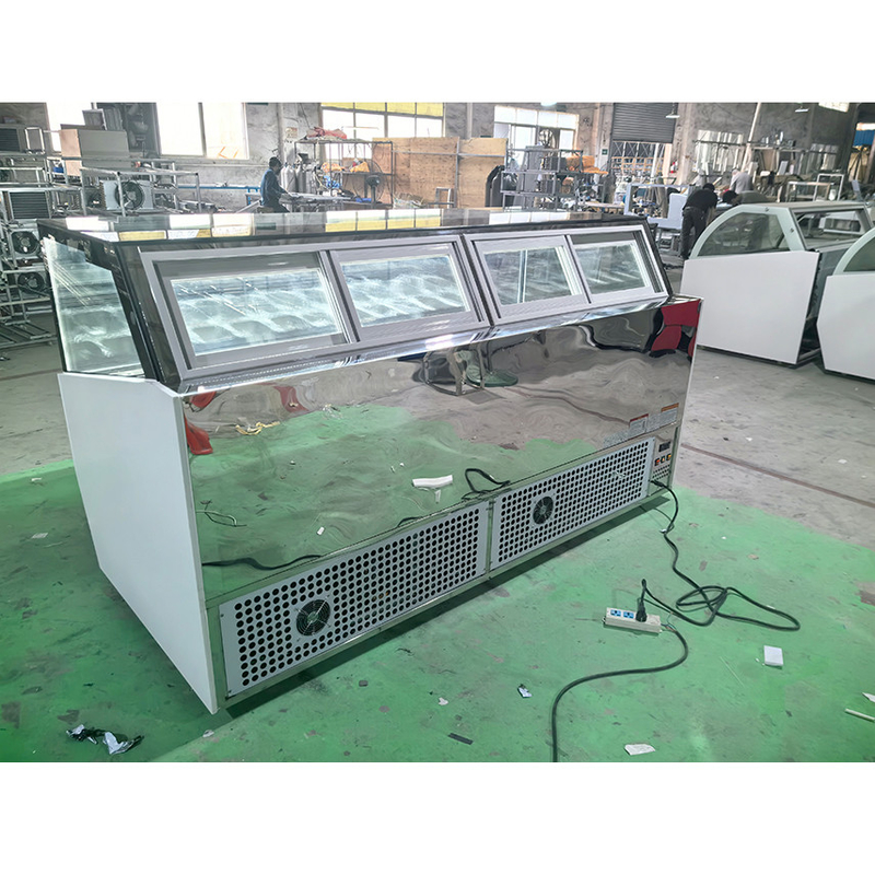 Ultra Low Temperature Ice Cream Display Freezer dengan Customized Light Box atau Marble Base