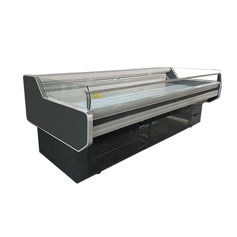 Hipermarket Pendinginan Open Type Counter 2.5M Fresh Meat Display Freezer