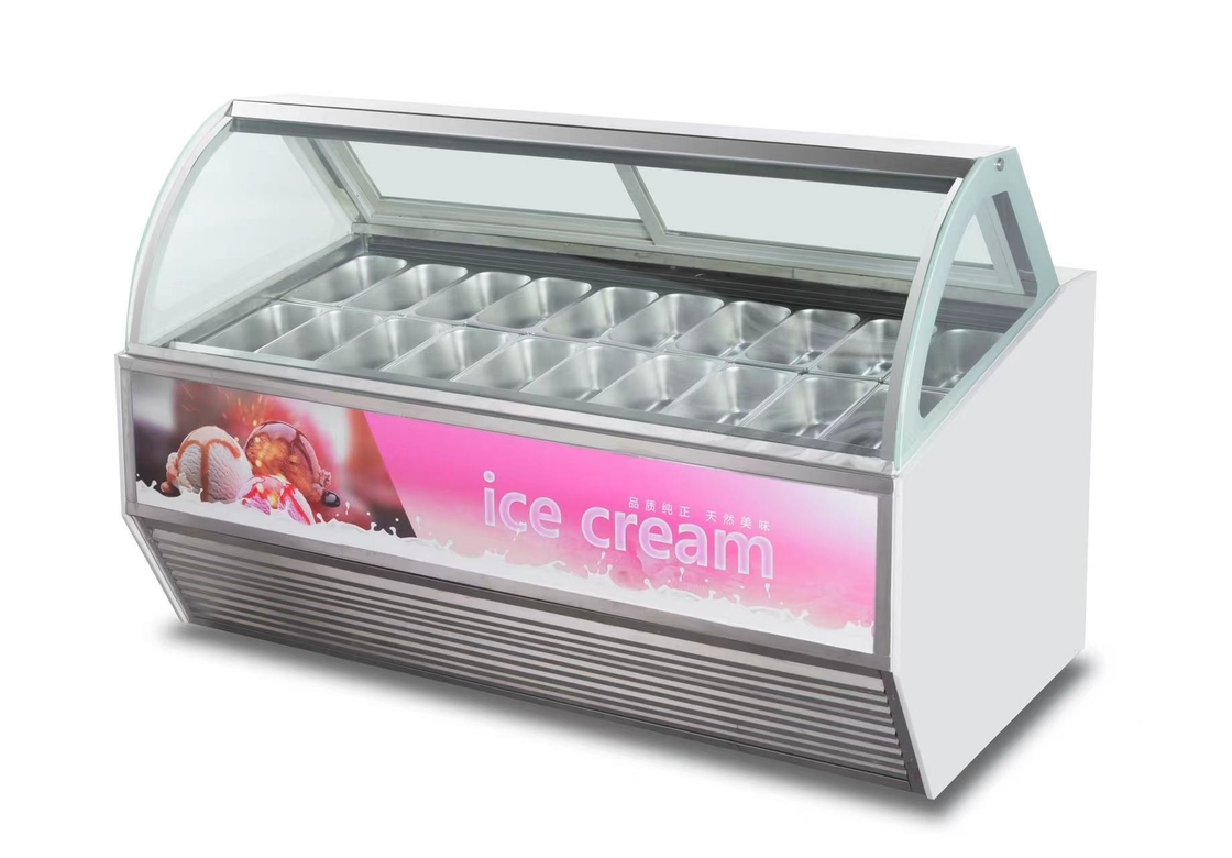 Ultra Low Temperature Ice Cream Display Freezer dengan Customized Light Box atau Marble Base