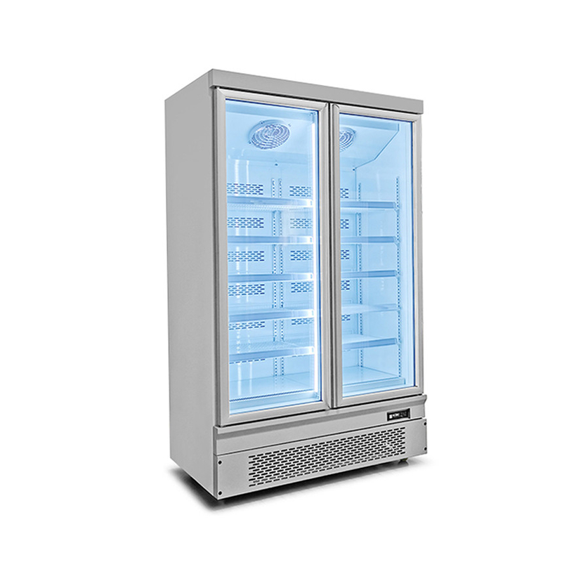 Efisiensi energi 1 2 3 Pintu kaca Freezer dengan Pintu belakang otomatis cepat