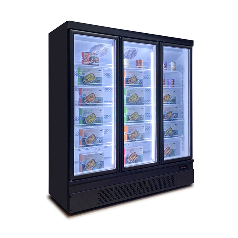 Efisiensi energi 1 2 3 Pintu kaca Freezer dengan Pintu belakang otomatis cepat