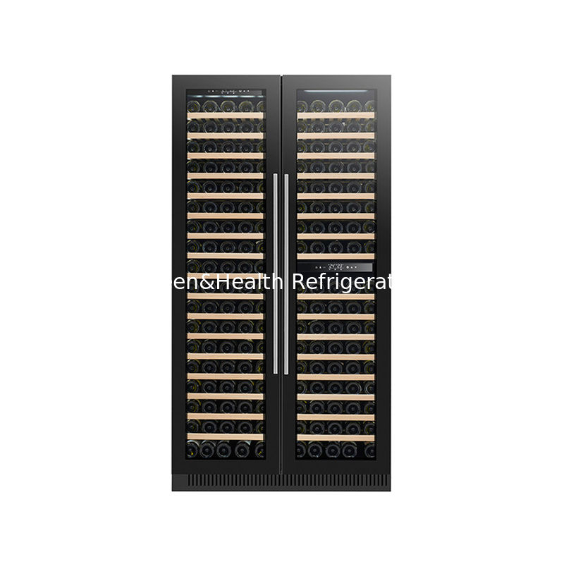 Sertifikat ETL LD-60D Hitam Dual Zone Wine Display Cooler Dengan Kontrol Suhu Elektronik