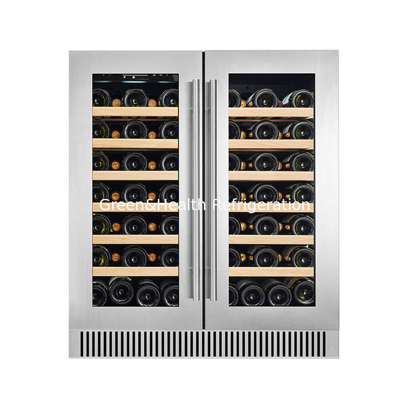Sertifikat ETL LD-60D Hitam Dual Zone Wine Display Cooler Dengan Kontrol Suhu Elektronik