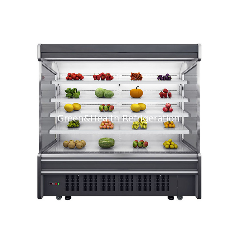 Plug-in tipe Sayuran Tampilan Kulkas Multideck Tampilan Chiller Commercial Open Case Chiller