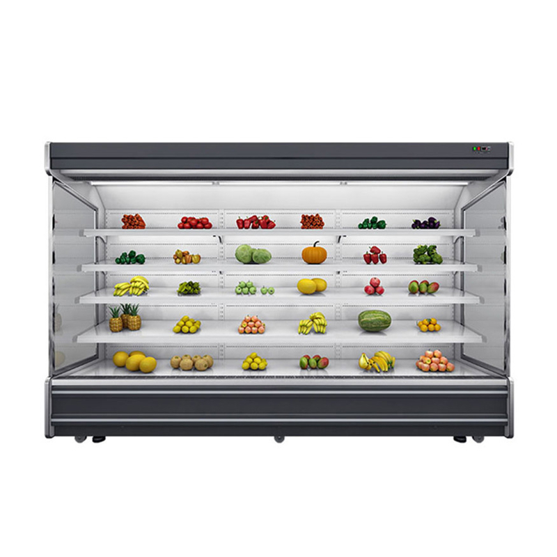 LED Multideck Open Display Chiller dengan 4 rak dan 5 ruang tampilan pada 2-8.C