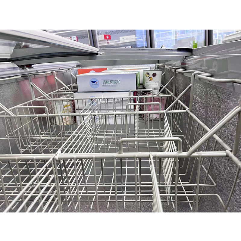 Putih / Grey Supermarket Pulau Freezer Dengan Defrost Otomatis Untuk Toko Makanan