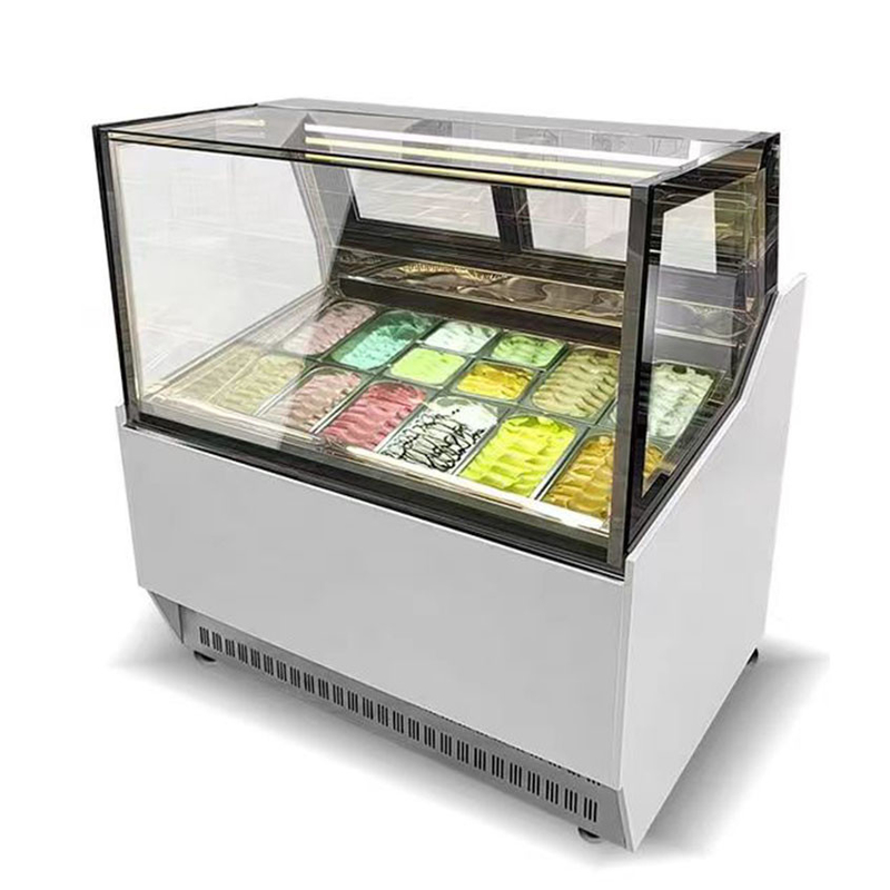 Showcase Es Krim Bebas Frost Dengan Kaca Anti Kabut Dan Digital Controller -18 ~ 22.C