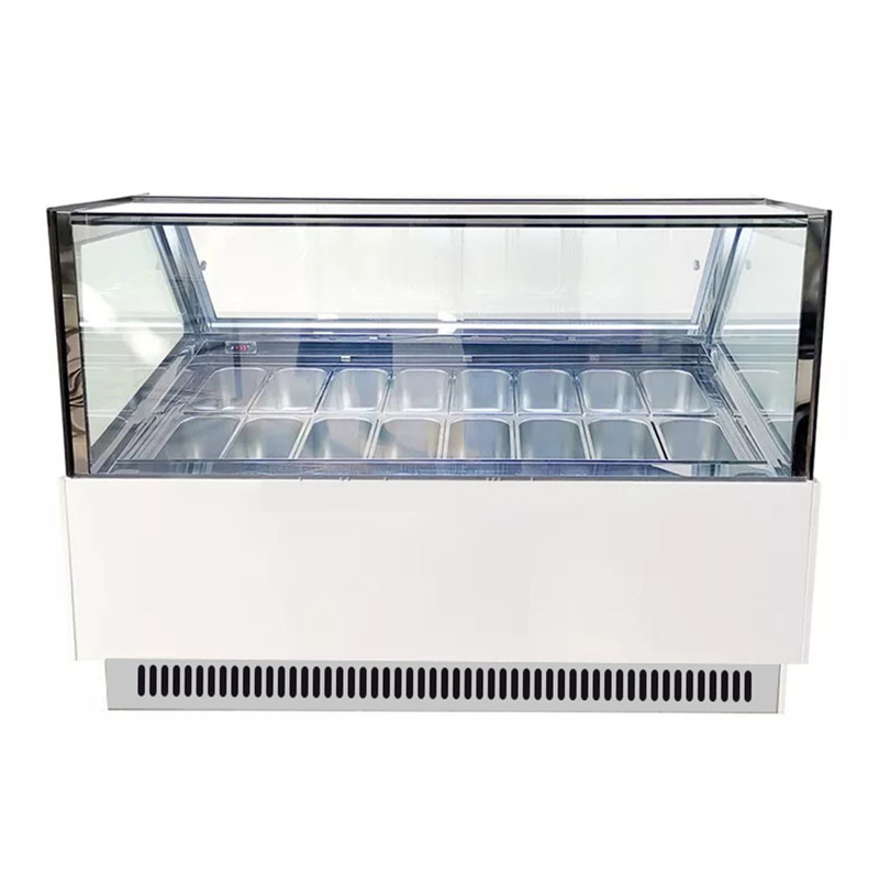 Showcase Es Krim Bebas Frost Dengan Kaca Anti Kabut Dan Digital Controller -18 ~ 22.C