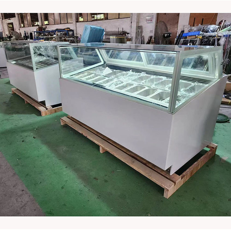Showcase Es Krim Bebas Frost Dengan Kaca Anti Kabut Dan Digital Controller -18 ~ 22.C