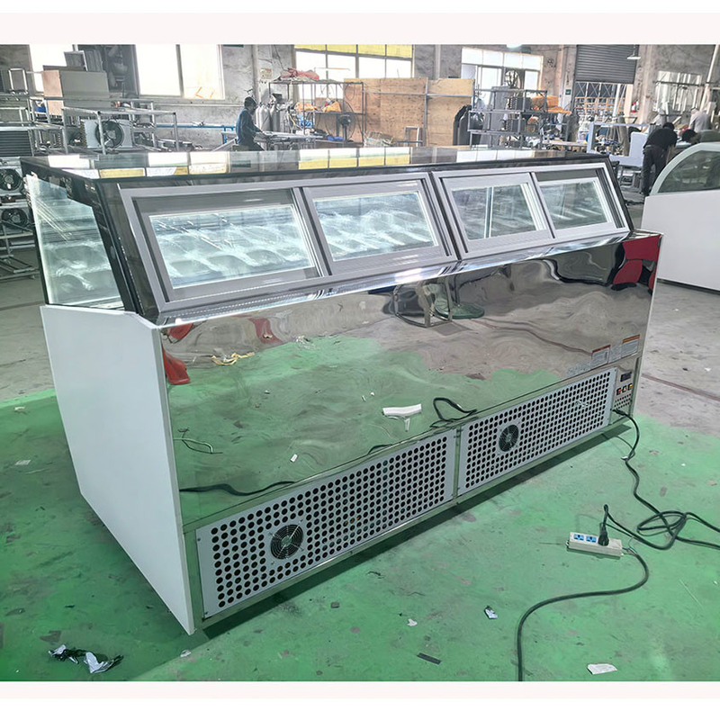 Showcase Es Krim Bebas Frost Dengan Kaca Anti Kabut Dan Digital Controller -18 ~ 22.C
