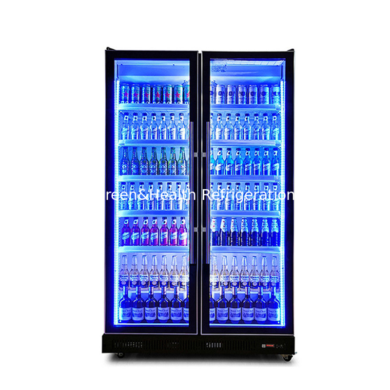 Swing Door Minuman Beralkohol Display Freezer dengan R290 refrigerant dan Low E Glass