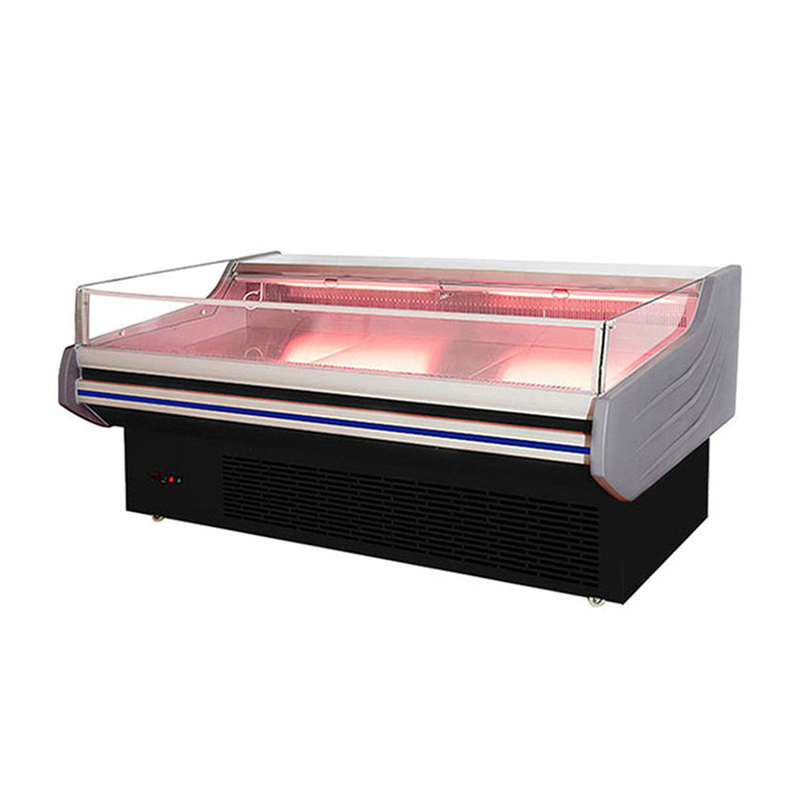 Besar -2 ~ 8oC Mobile Portable Deli Meat Display Kulkas Pembeku Terbuka