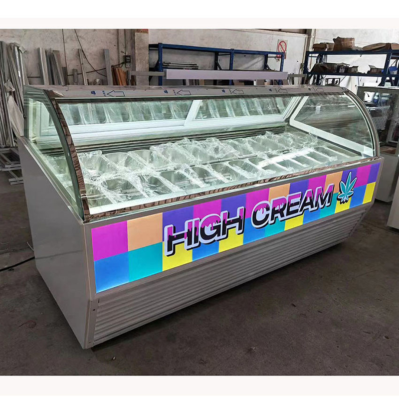 Ukuran Pan 325*176*100mm Display Es Krim Pemanas Baja Berkualitas