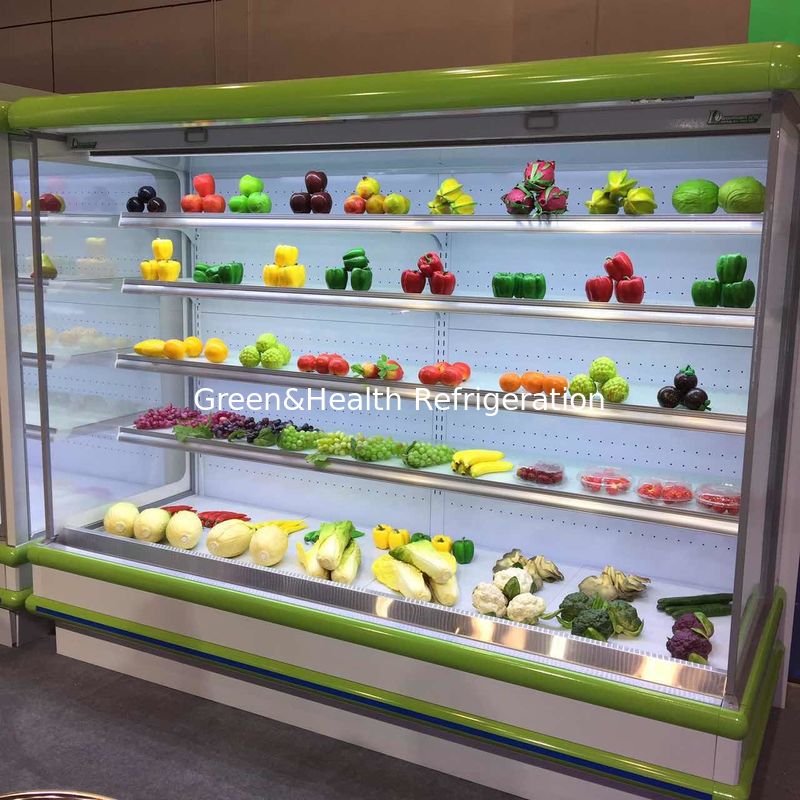 R404a / R134 Multideck Buka Chiller / Supermarket Display Jenis Kipas Pendingin