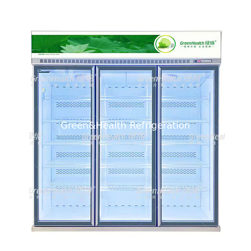 Advanced Customized Supermarket 5 Lapisan Chiller Dengan Pendingin Kipas Dan Cubigel Kompresor Unit