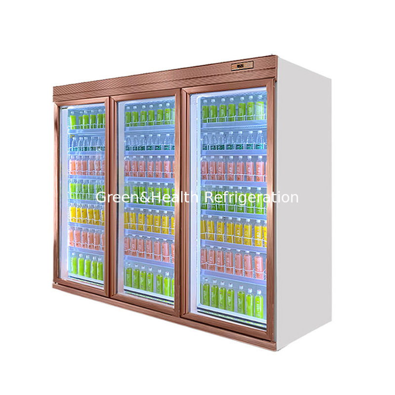 5 Lapisan Reguler Rak Pintu Kaca Minuman Chiller dengan pendingin kipas dan pengontrol digital